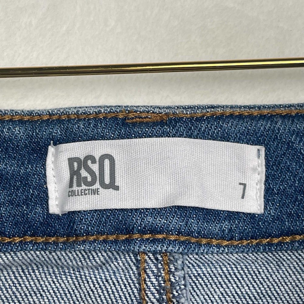 RSQ Collective Stretch Denim Medium Washed Mini Jean Skirt, Size 7 - Picture 3 of 7